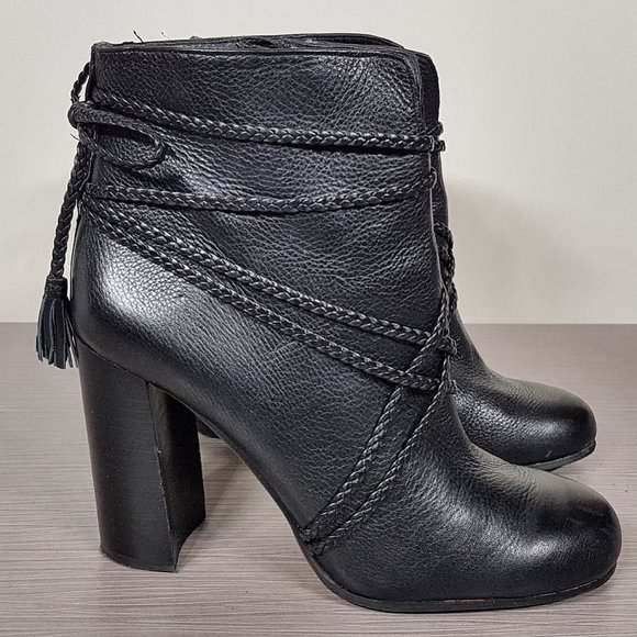 Vince Camuto Taminan Suede Ankle Boots Black Leather Womens Size 11 / 41 - Picture 3 of 8